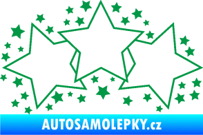 Samolepka Hvězdy a hvězdičky dekor zelená