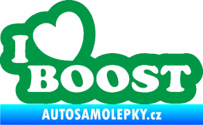 Samolepka I love boost 001 zelená