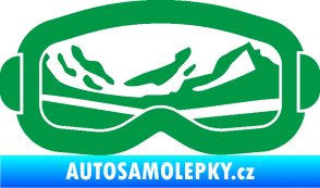 Samolepka I love snow brýle pravá zelená
