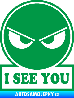 Samolepka I see you smajlík zelená
