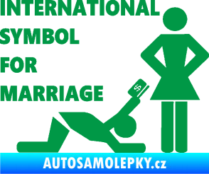Samolepka International symbol for marriage zelená