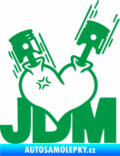 Samolepka JDM heart  zelená