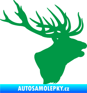 Samolepka Jelen 001 pravá silueta hlavy zelená