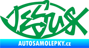 Samolepka Jesus rybička 001 křesťanský symbol zelená