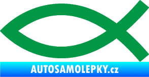 Samolepka Jesus rybička 002 křesťanský symbol zelená