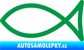 Samolepka Jesus rybička 006 křesťanský symbol zelená