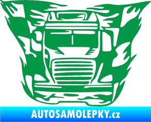 Samolepka Kamion 001 nákladní auto zelená