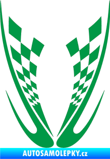 Samolepka Kapota 005 šachovnice zelená