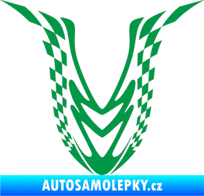 Samolepka Kapota 006 šachovnice zelená