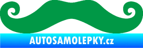 Samolepka Knír 001 movember, moustache styl zelená
