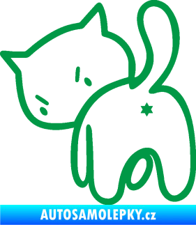 Samolepka Kočičí zadek 003 levá zelená