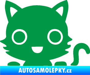 Samolepka Kočka 014 pravá kočka v autě zelená