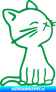Samolepka Kočka 016 pravá zelená