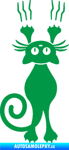 Samolepka Kočka 023 levá s drápanci zelená