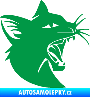 Samolepka Kočka 029  pravá rozzuřená zelená