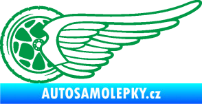 Samolepka Kolo s křídlem levá zelená