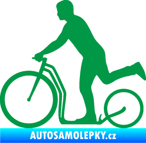 Samolepka Koloběžka 001 levá jízda  zelená
