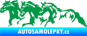 Samolepka Koníci 004 levá stádo zelená