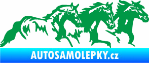 Samolepka Koníci 004 pravá stádo zelená