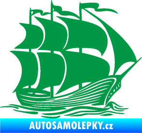 Samolepka Koráb 002 pravá zelená