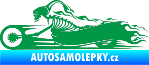 Samolepka Kostra na motorce s plameny levá zelená