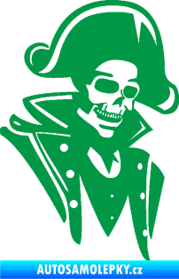 Samolepka Kostra pirát pravá zelená
