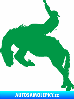Samolepka Kovboj 001 levá rodeo na koni zelená