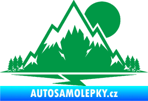 Samolepka Krajina hory 001 pravá zelená