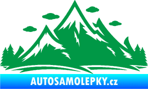 Samolepka Krajina hory 002 pravá zelená