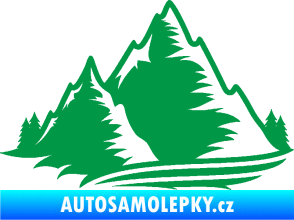 Samolepka Krajina hory 003 levá zelená