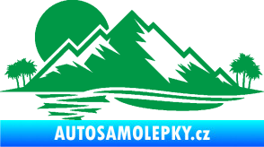Samolepka Krajina hory 004 levá zelená