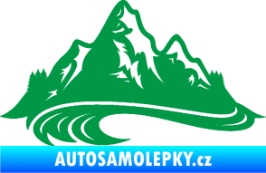 Samolepka Krajina hory 008 levá zelená