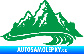 Samolepka Krajina hory 008 pravá zelená