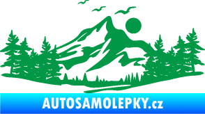 Samolepka Krajina hory 027 pravá zelená