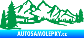 Samolepka Krajina hory 038 levá zelená