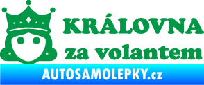 Samolepka Královna za volantem nápis zelená