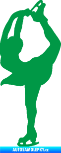 Samolepka Krasobruslení 003 levá krasobruslařka zelená