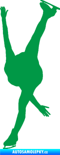 Samolepka Krasobruslení 005 levá krasobruslařka zelená
