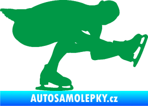 Samolepka Krasobruslení 007 pravá krasobruslařka zelená