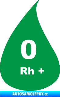 Samolepka Krevní skupina 0 Rh+ kapka zelená