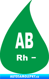 Samolepka Krevní skupina AB Rh- kapka zelená