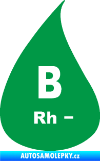 Samolepka Krevní skupina B Rh- kapka zelená