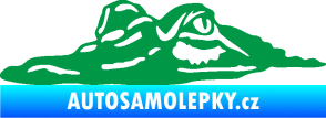 Samolepka Krokodýl 003 levá hlava na hladině zelená