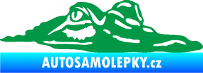 Samolepka Krokodýl 003 pravá hlava na hladině zelená