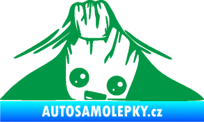 Samolepka Kuk 007 pravá Groot vykukuje zelená