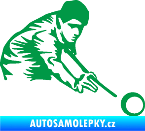 Samolepka Kulečník 001 pravá hráč s tágem zelená