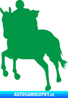 Samolepka Kůň 021 levá s jezdcem zelená