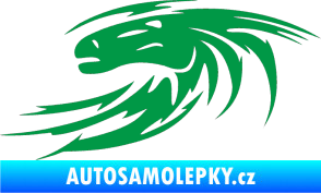Samolepka Kůň 023 levá hlava s vlající hřívou zelená