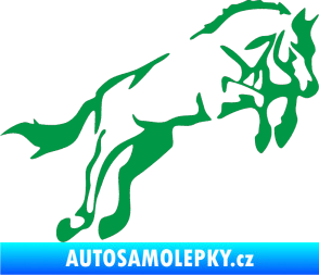 Samolepka Kůň 025 pravá skok zelená