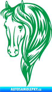 Samolepka Kůň 064 levá s hřívou zelená